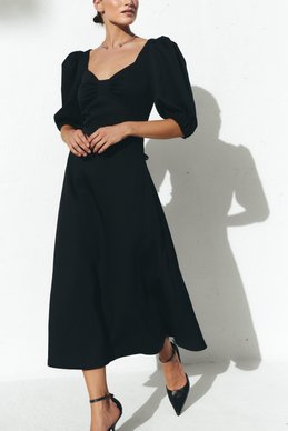 Milk midi dress with lantern sleeves photo 1