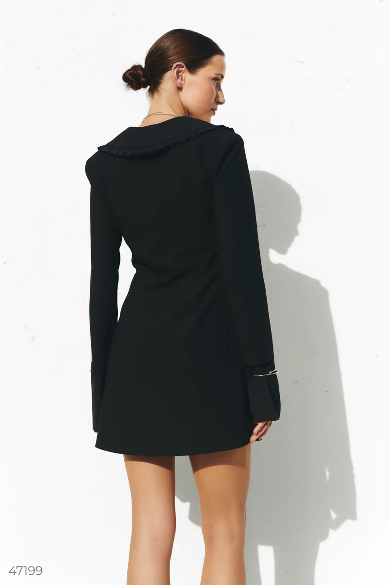 Black mini dress with long sleeves photo 5