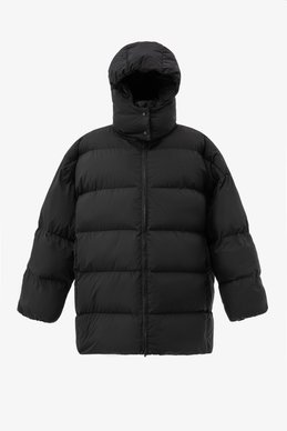 Чорний теплий об'ємний пуховик