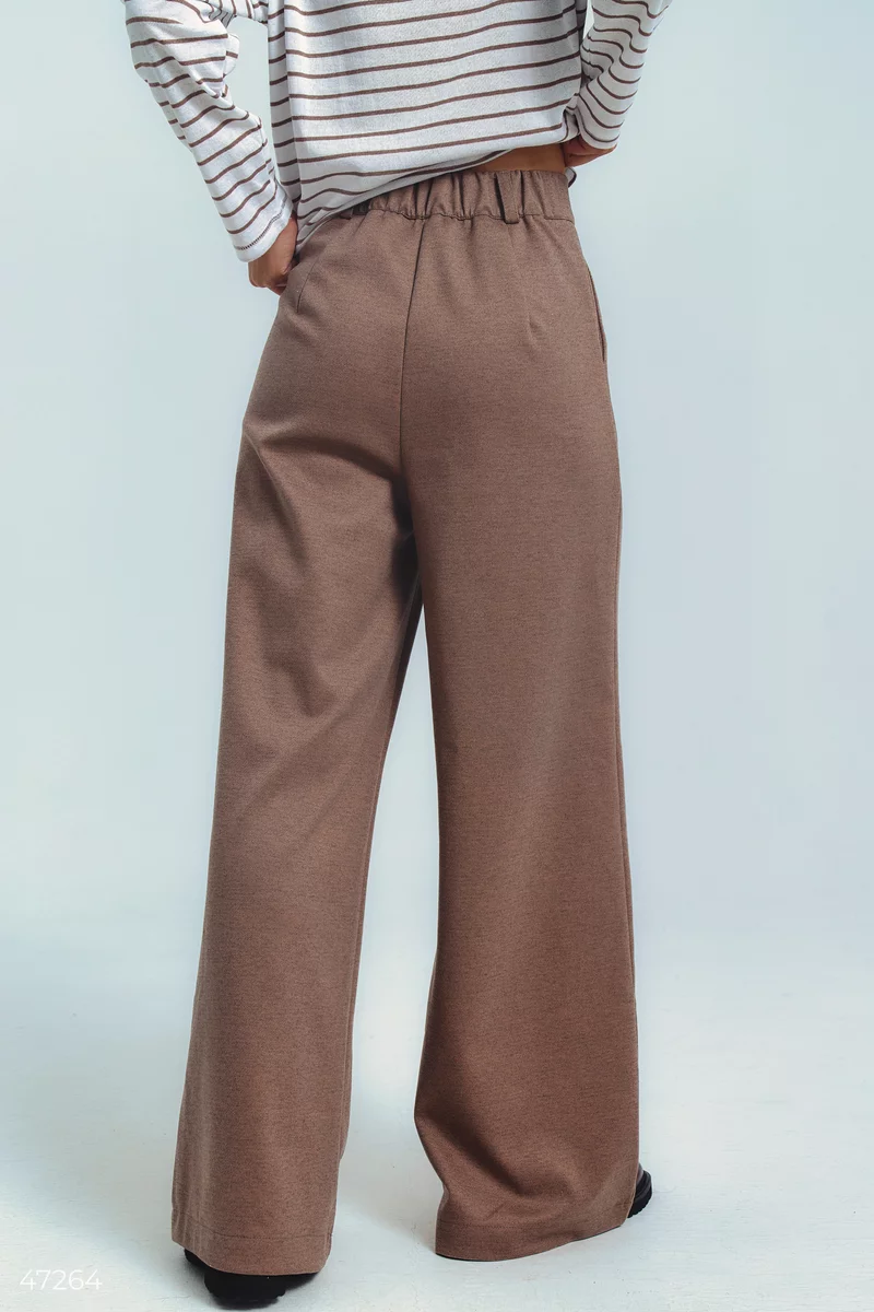 Brown knitted palazzo pants photo 5