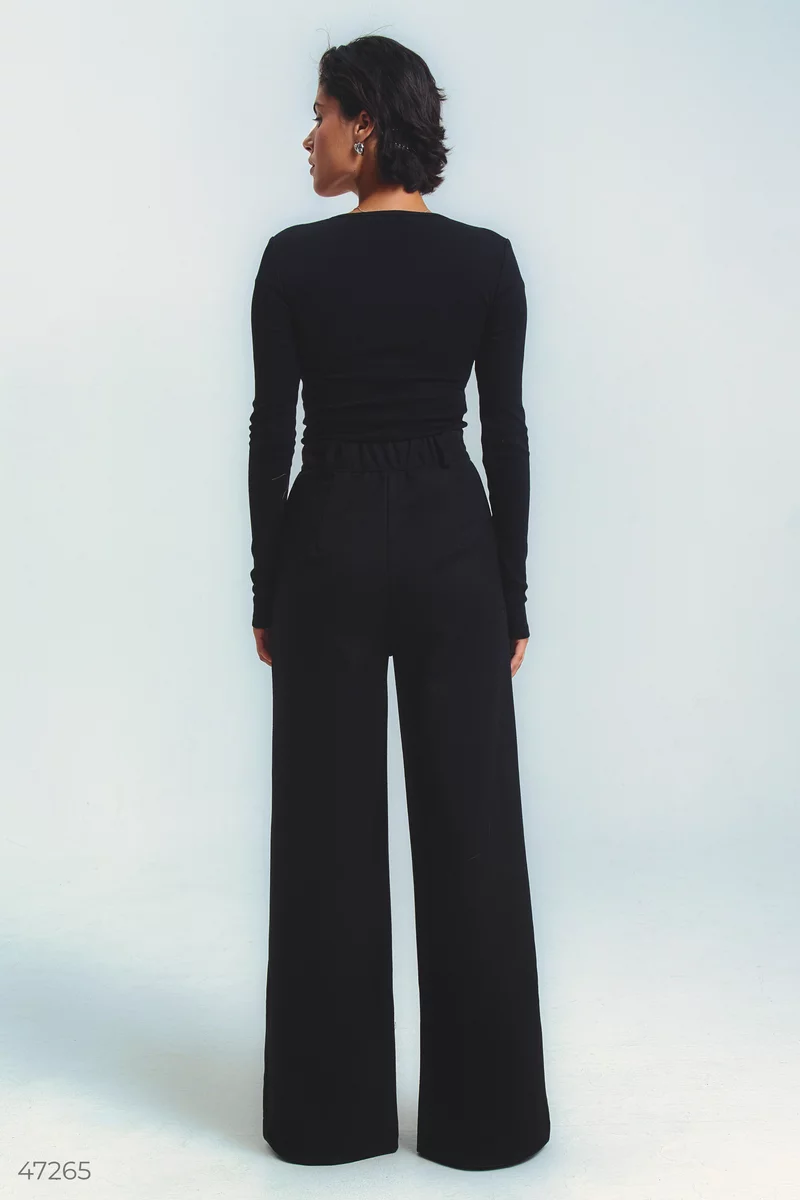 Black knitted palazzo pants photo 5