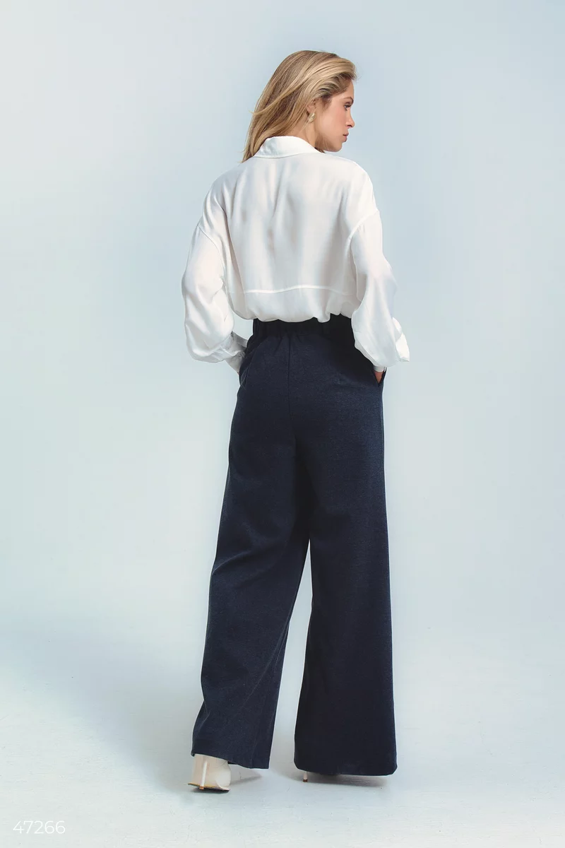 Blue knitted palazzo pants photo 4