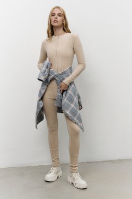 Gray jumpsuit with long sleeves photo 1