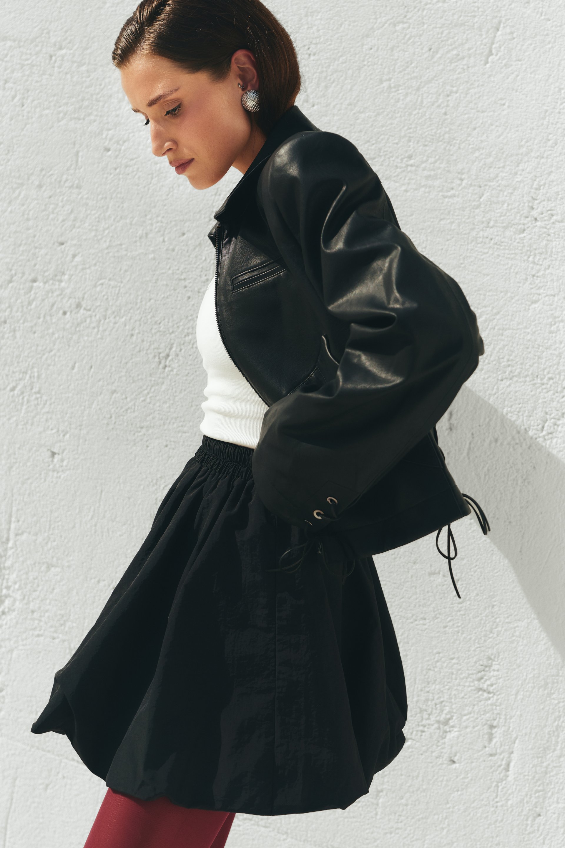 Black balloon mini skirt (№ 47296) ♡ Gepur - women clothes