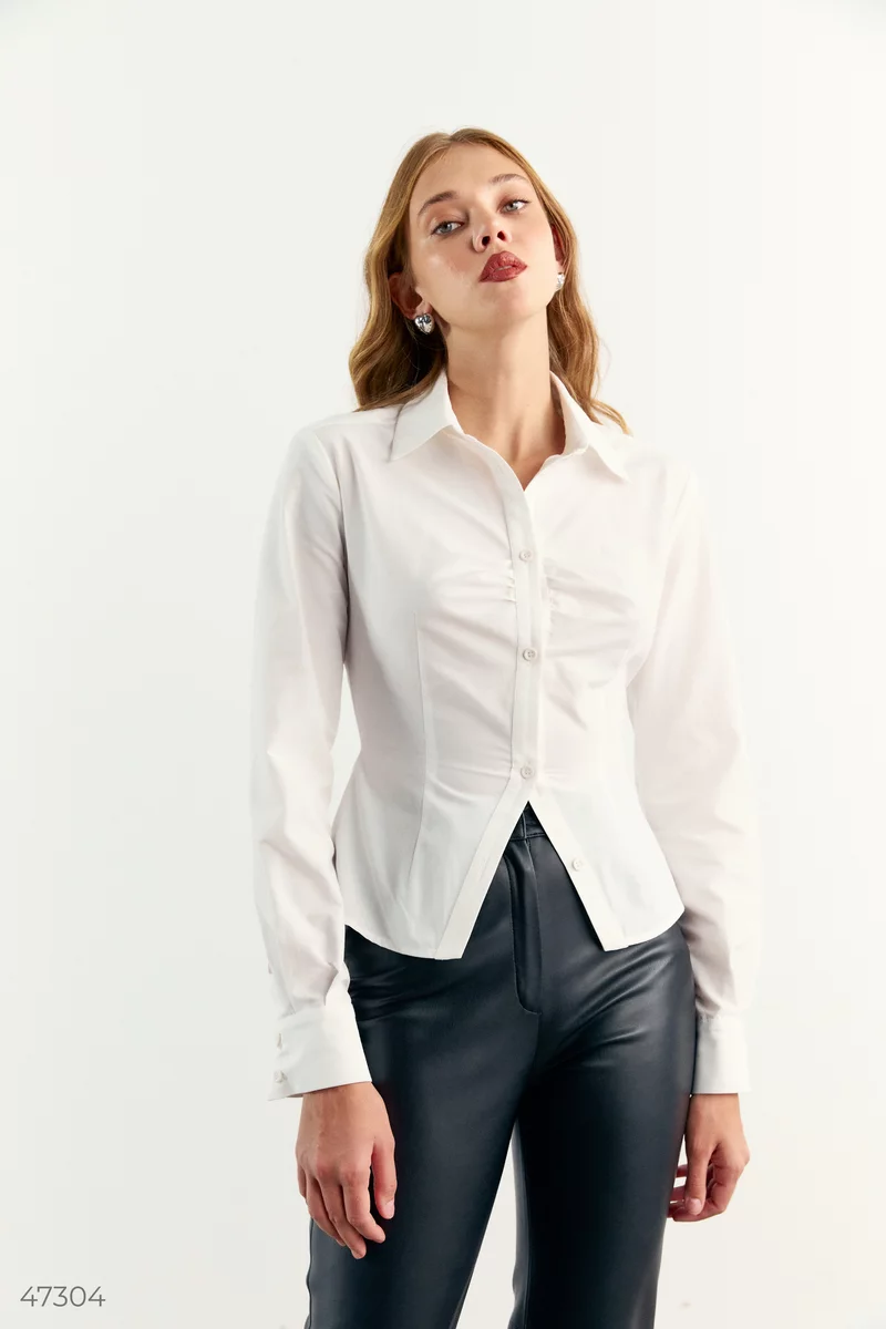 Milk shirt with drape photo 1