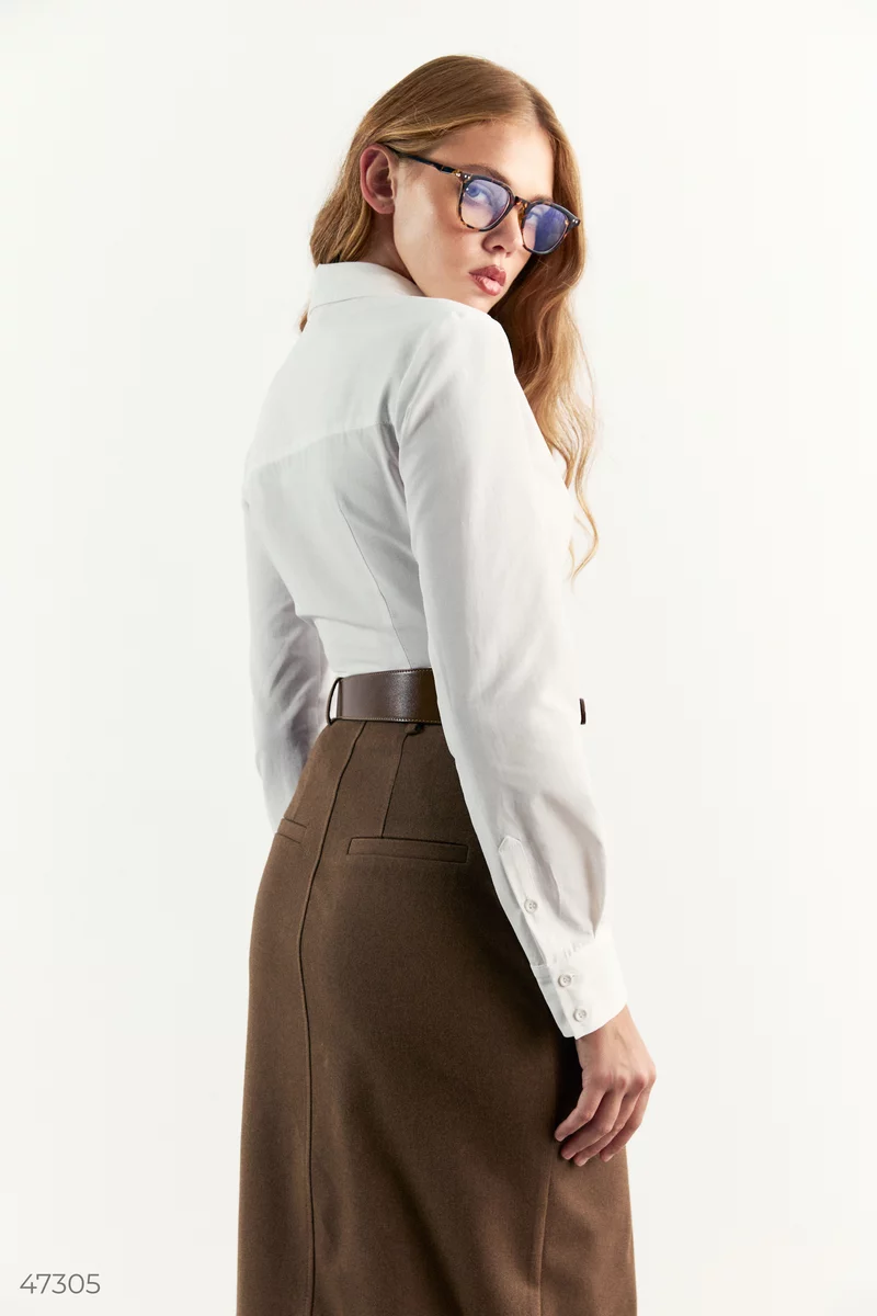 Brown straight cut maxi skirt photo 5