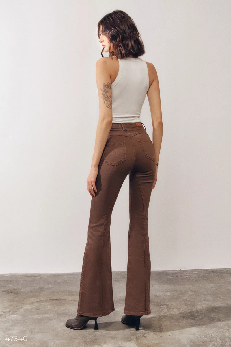 Brown flared jeans with arrows photo 5