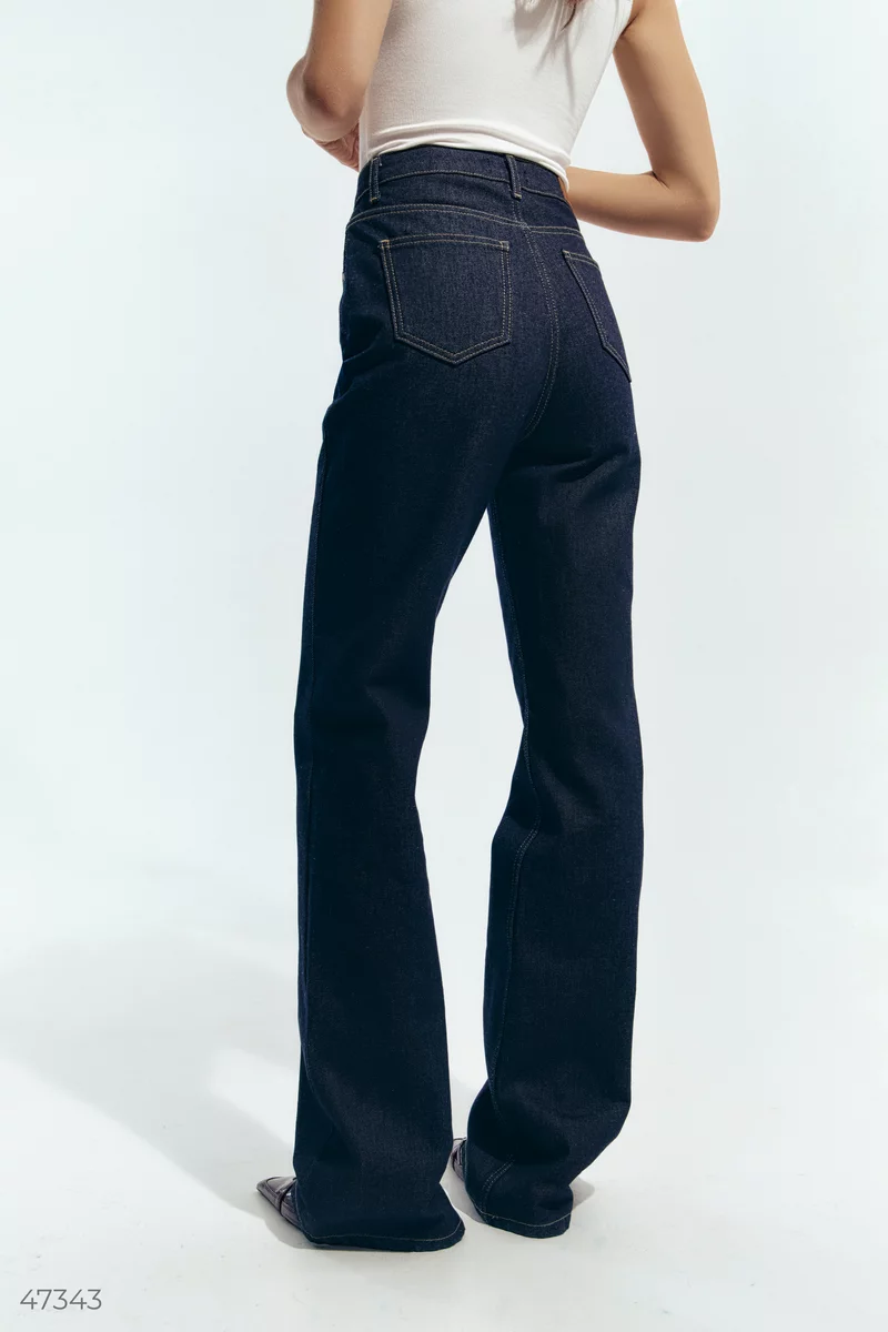 Dark blue flared jeans photo 4