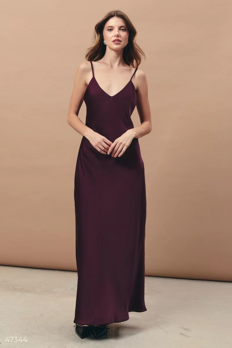 Silk dress-combination in a plum shade photo 3