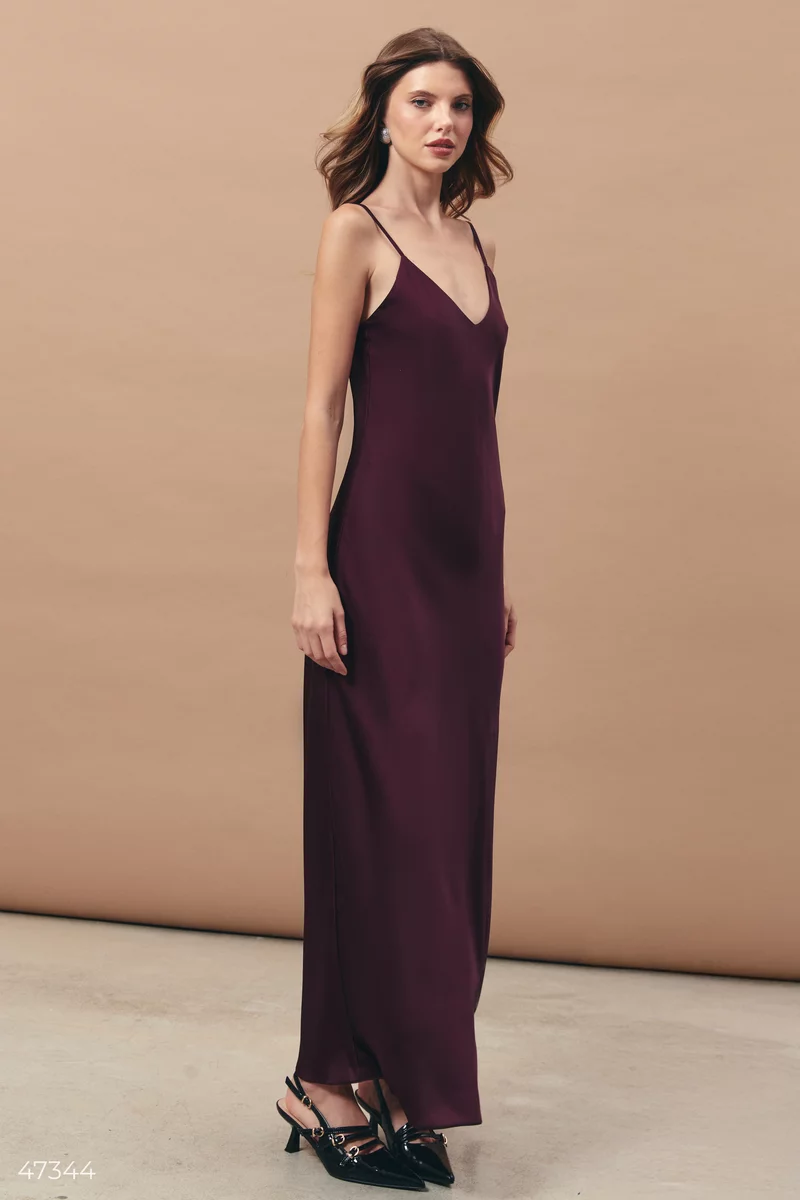 Silk dress-combination in a plum shade photo 4