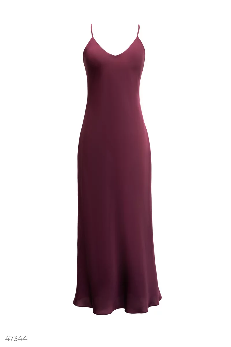 Silk dress-combination in a plum shade photo 1