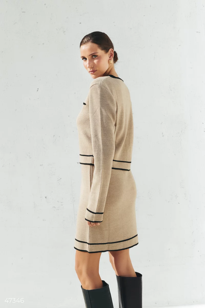 A suit with a dress and cardigan in a shade of mocha photo 5