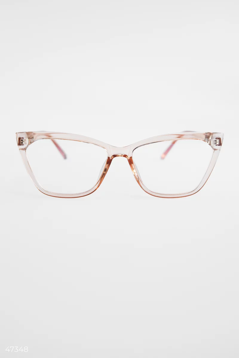 Pink fox glasses with clear lens photo 4