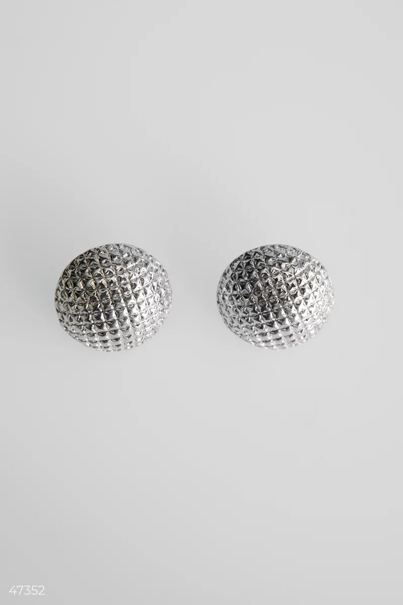 Round silver earrings photo 4