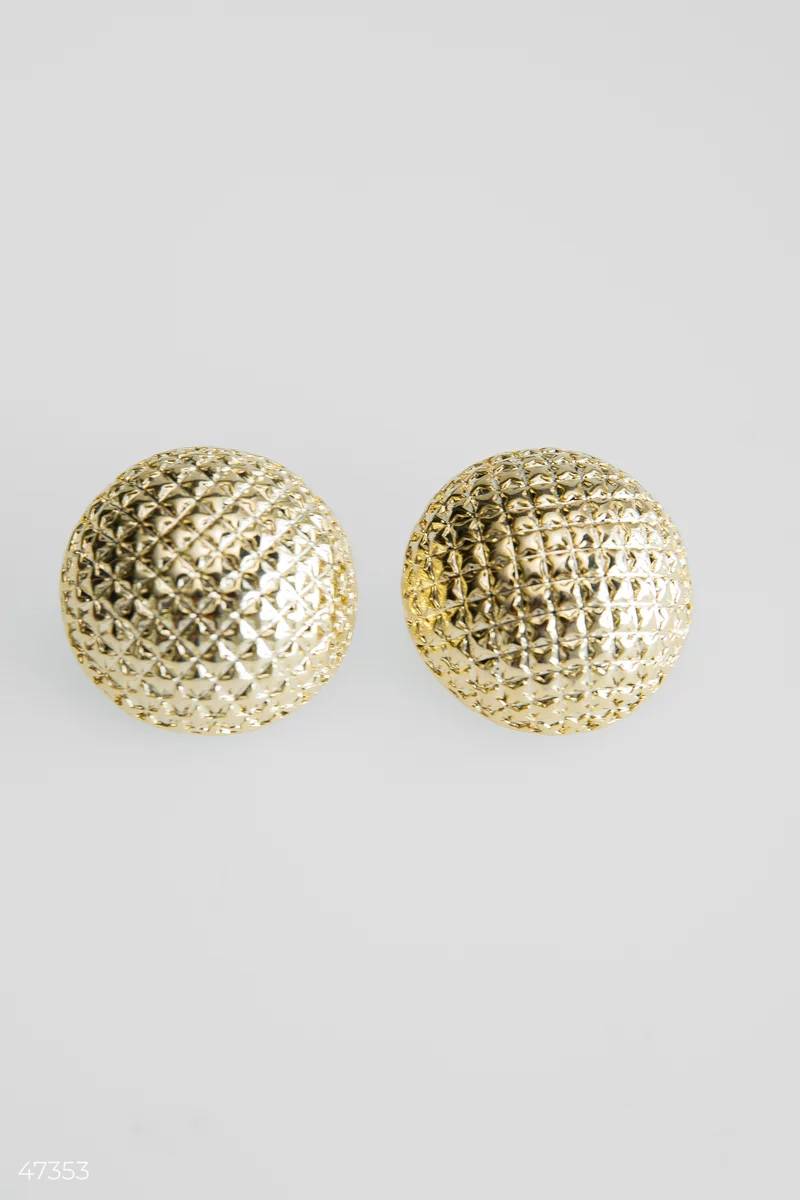 Round golden earrings photo 2