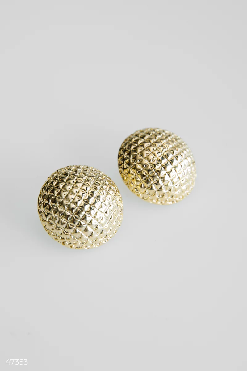 Round golden earrings photo 3