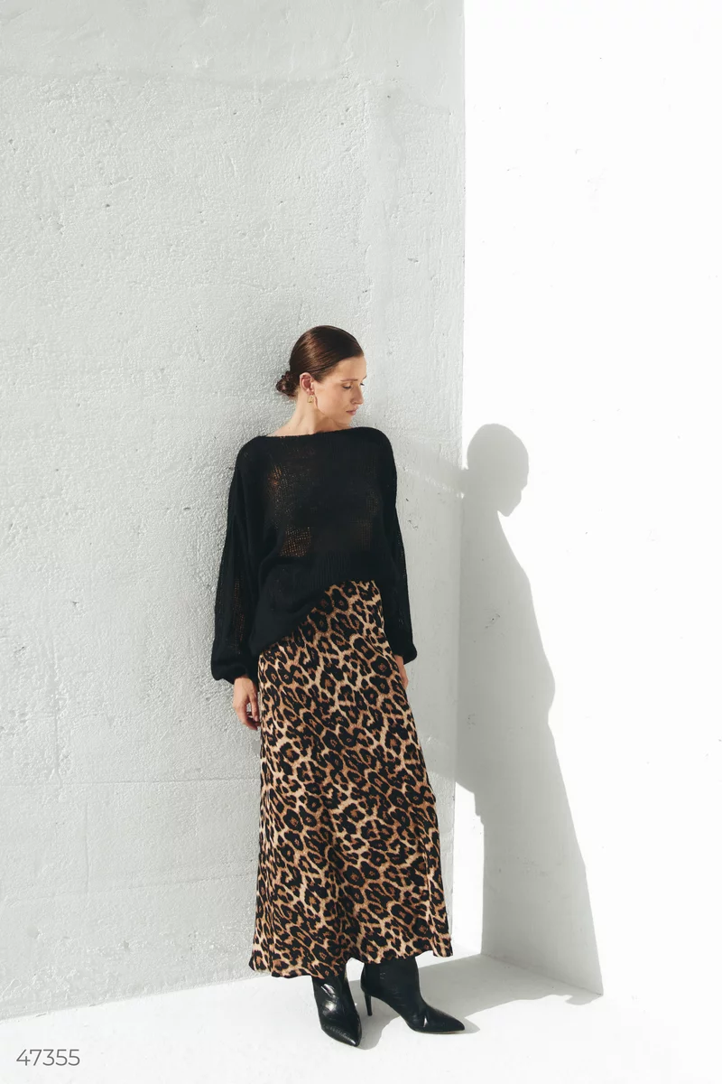 Maxi skirt with leopard print photo 5