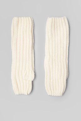 Milk elongated gloves-mitts