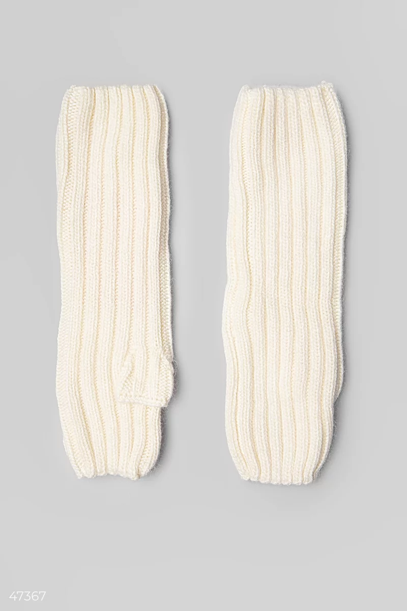 Milk elongated gloves-mitts photo 1