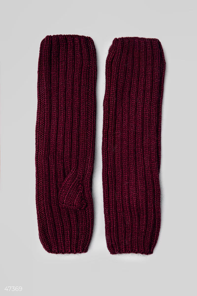 Burgundy elongated gloves-mitts photo 1