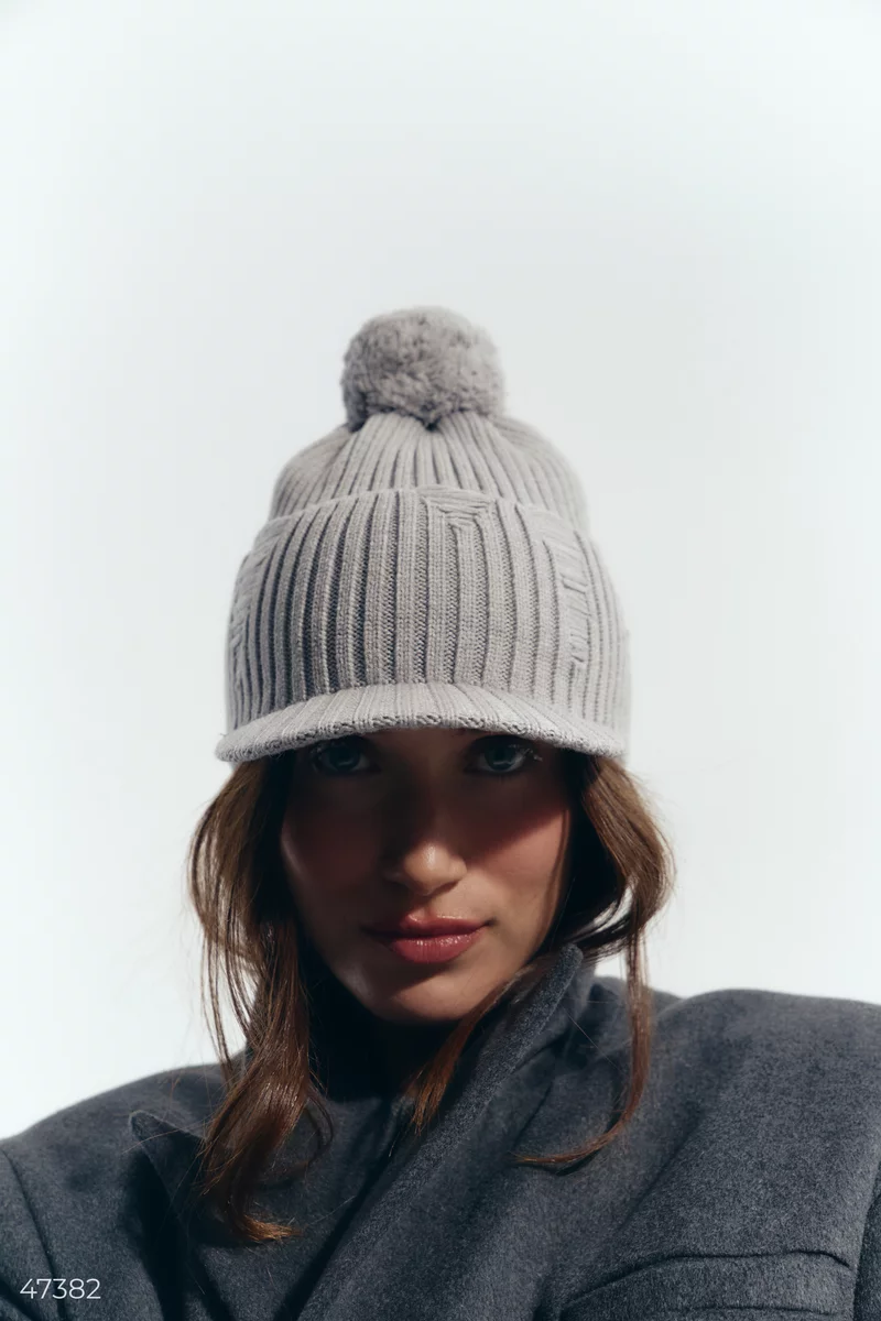 Gray cap with torn elements (№ 47382) ♡ Gepur - women