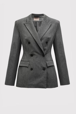 Gray double-breasted jacket with lining