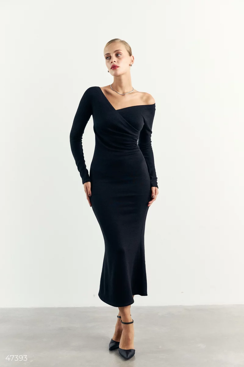 Black angora maxi dress photo 1