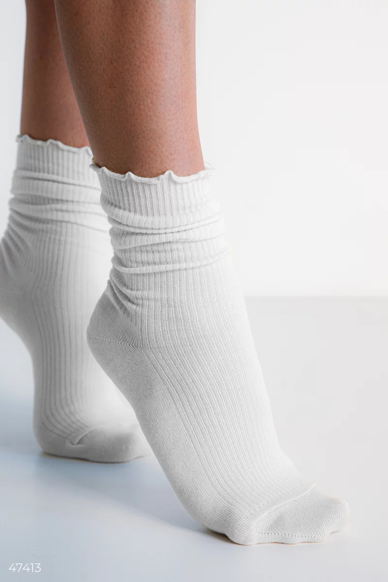 WWhite cotton socks photo 2