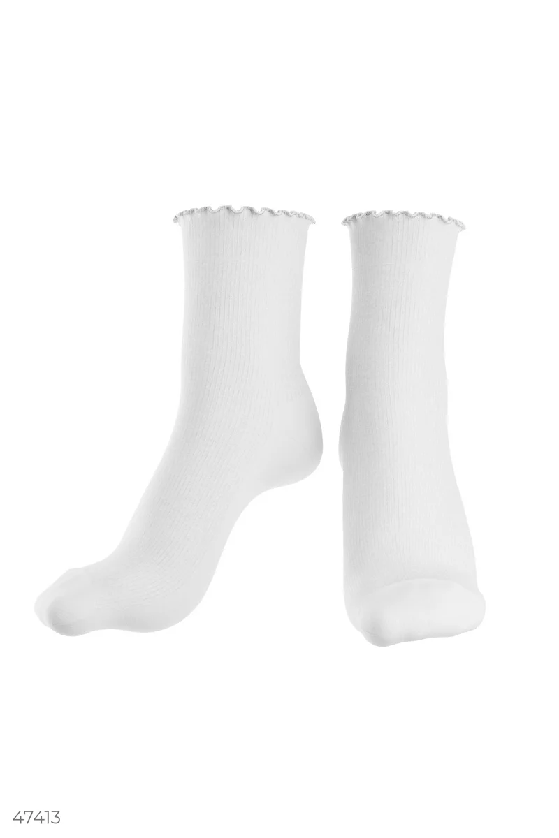 WWhite cotton socks photo 5