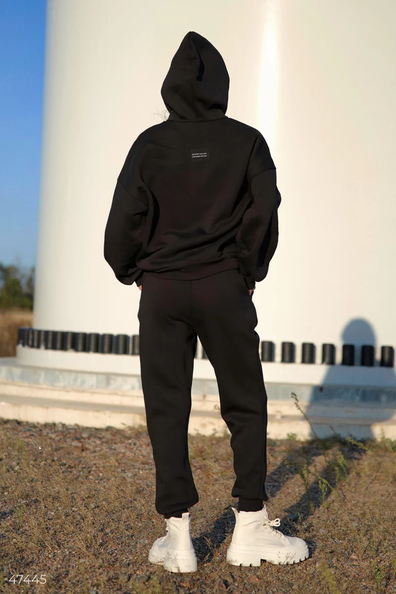 Black suit with hoodie and joggers photo 4