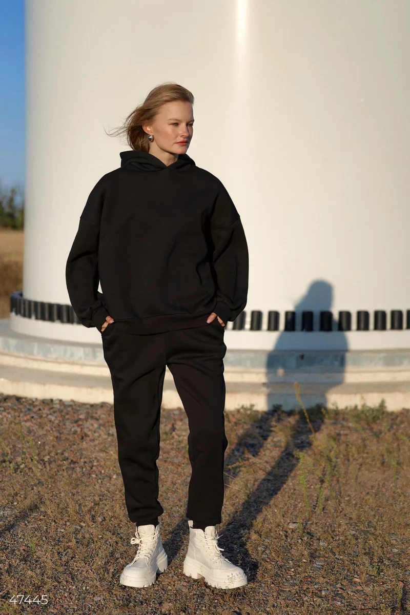 Black suit with hoodie and joggers photo 5