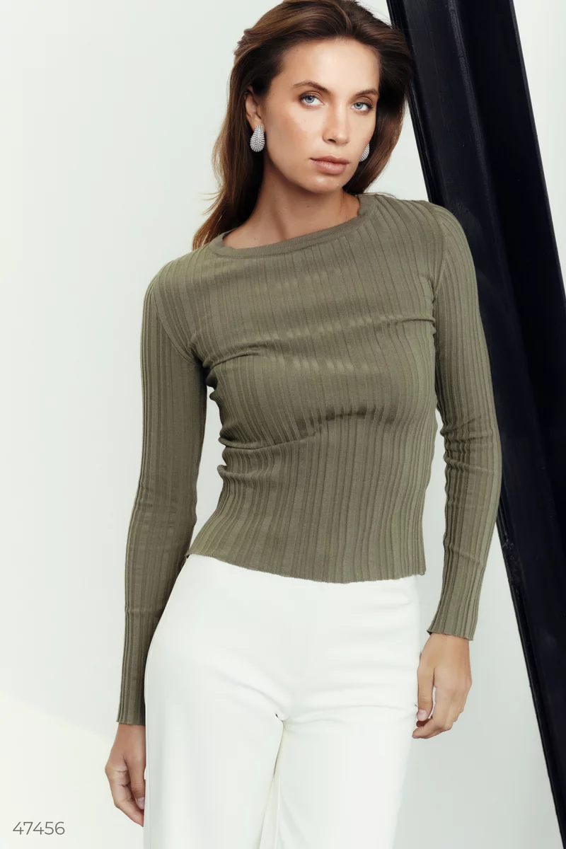 Olive basic ribbed longsleeve photo 1