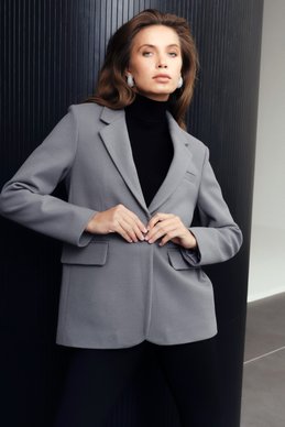 Gray single-breasted coat-jacket photo 1