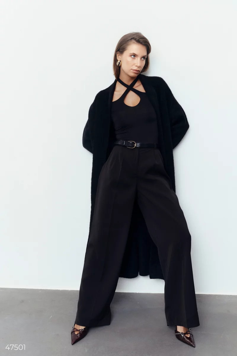 Basic black palazzo pants photo 1