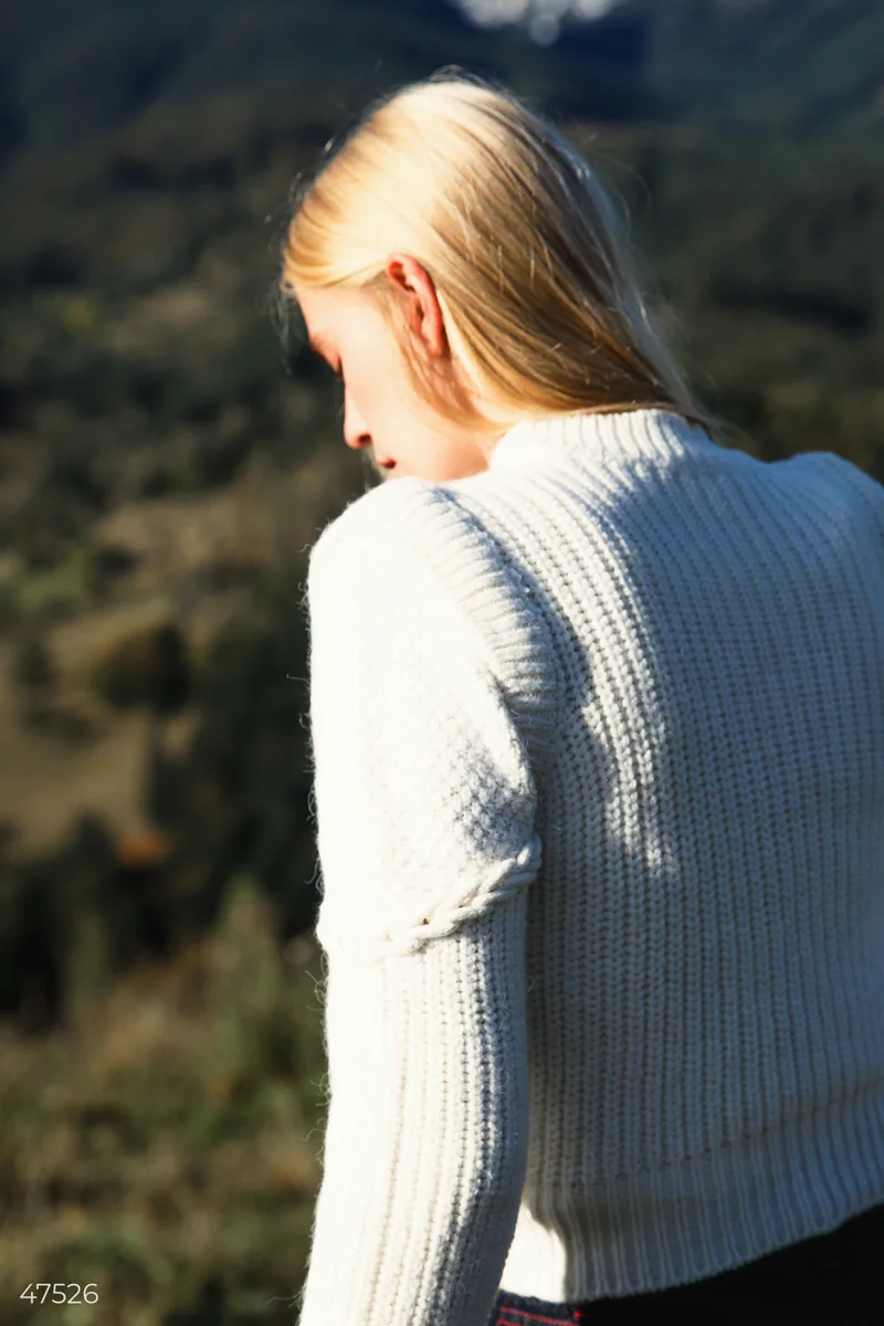 Milk sweater with braids photo 4