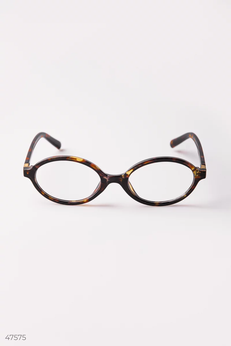 Brown glasses with clear oval lens photo 1