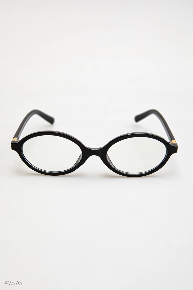 Black glasses with a transparent oval lens photo 1