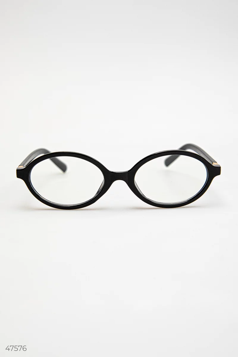 Black glasses with a transparent oval lens photo 2