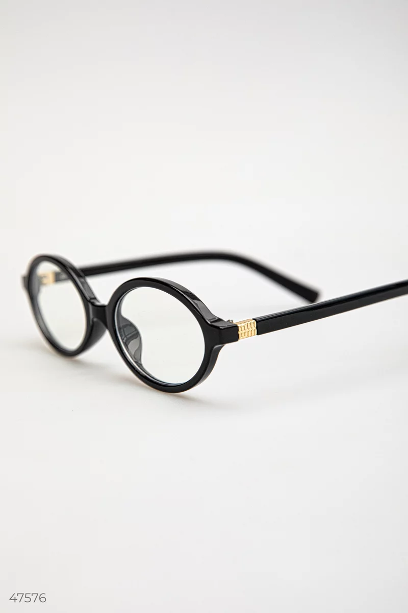 Black glasses with a transparent oval lens photo 3