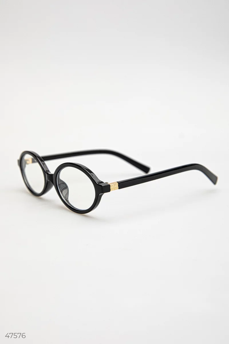 Black glasses with a transparent oval lens photo 4