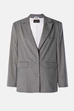 Gray single-breasted oversized jacket