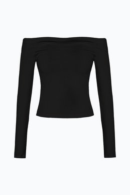 Black knitted longsleeve with open shoulders