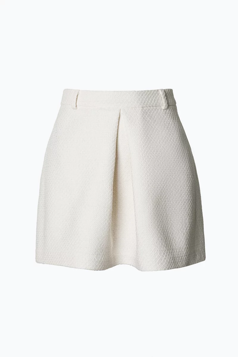 muguet pleats mini op(CHACOAL） Milk mini skirt with bouclé (№ 47719) ♡ Gepur - women