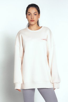 Milk sweatshirt LOVE oversize on fleece