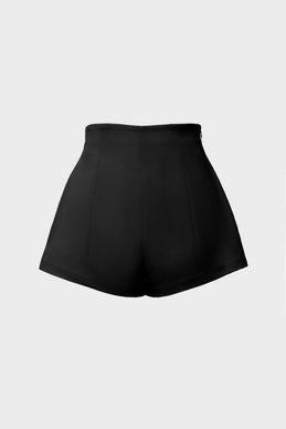 Черные короткие шорты из костюмной ткани
