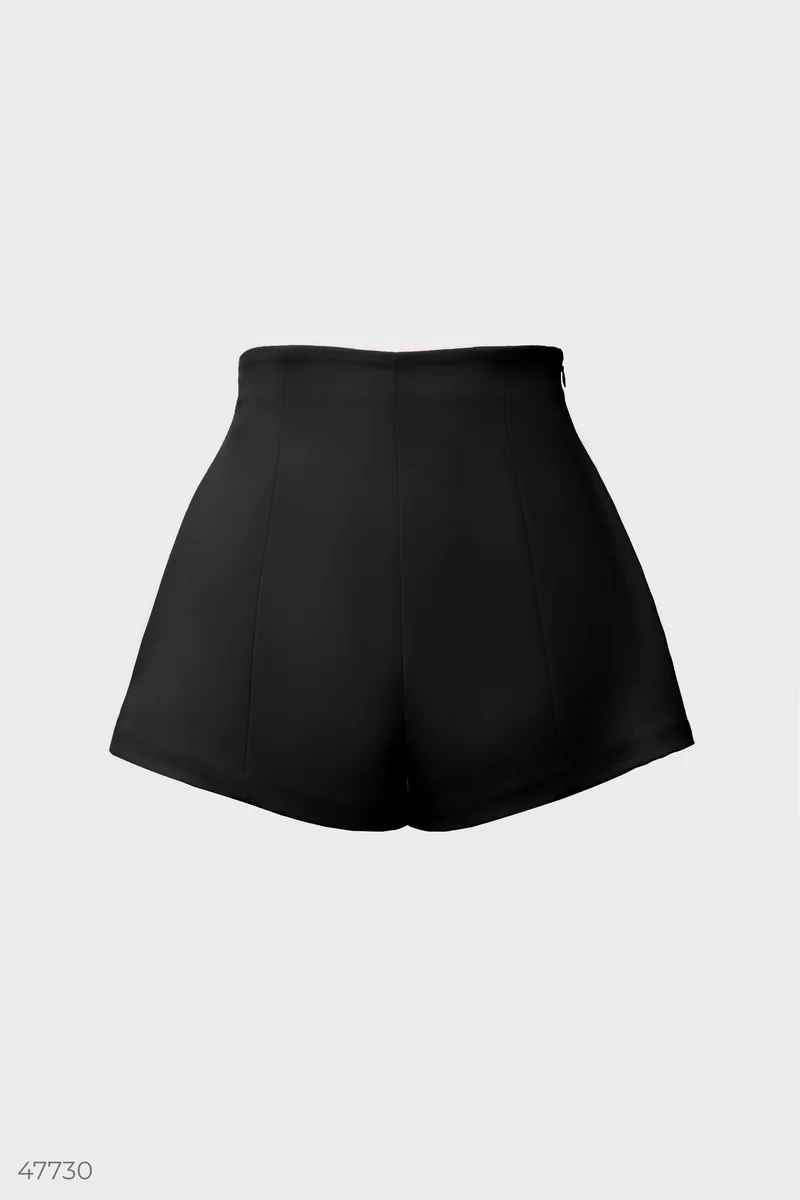 Black short shorts made of suit fabric photo 5