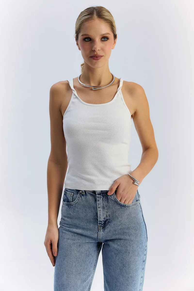 Milk knit ribbed tank top photo 2