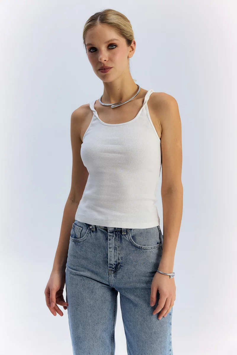 Milk knit ribbed tank top photo 4