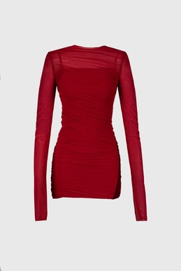 Red mini dress with drape