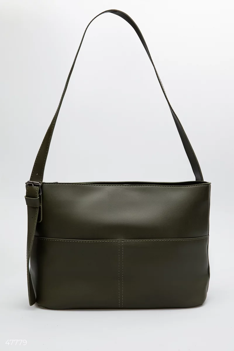 Bag in khaki shade with a zipper photo 1